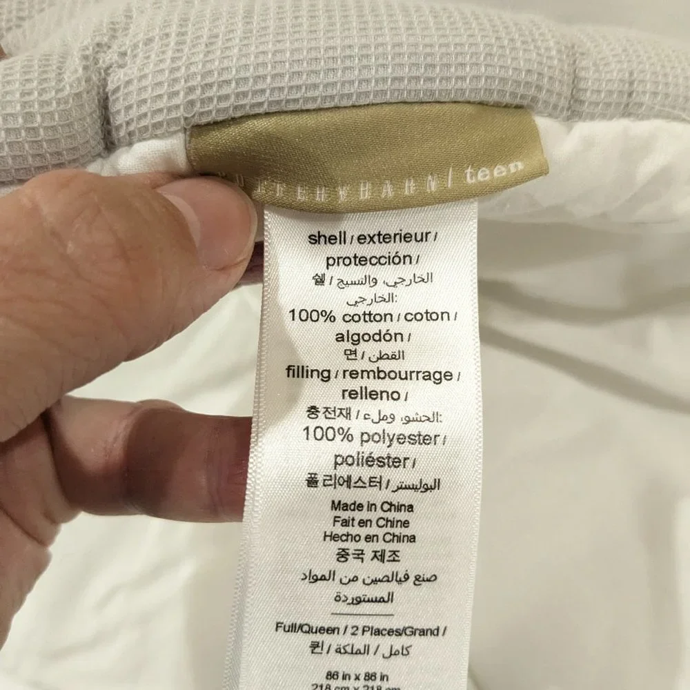 Pottery‎ Barn Teen Wyatt Stripe Comforter Full Queen F/Q blue orange yellow